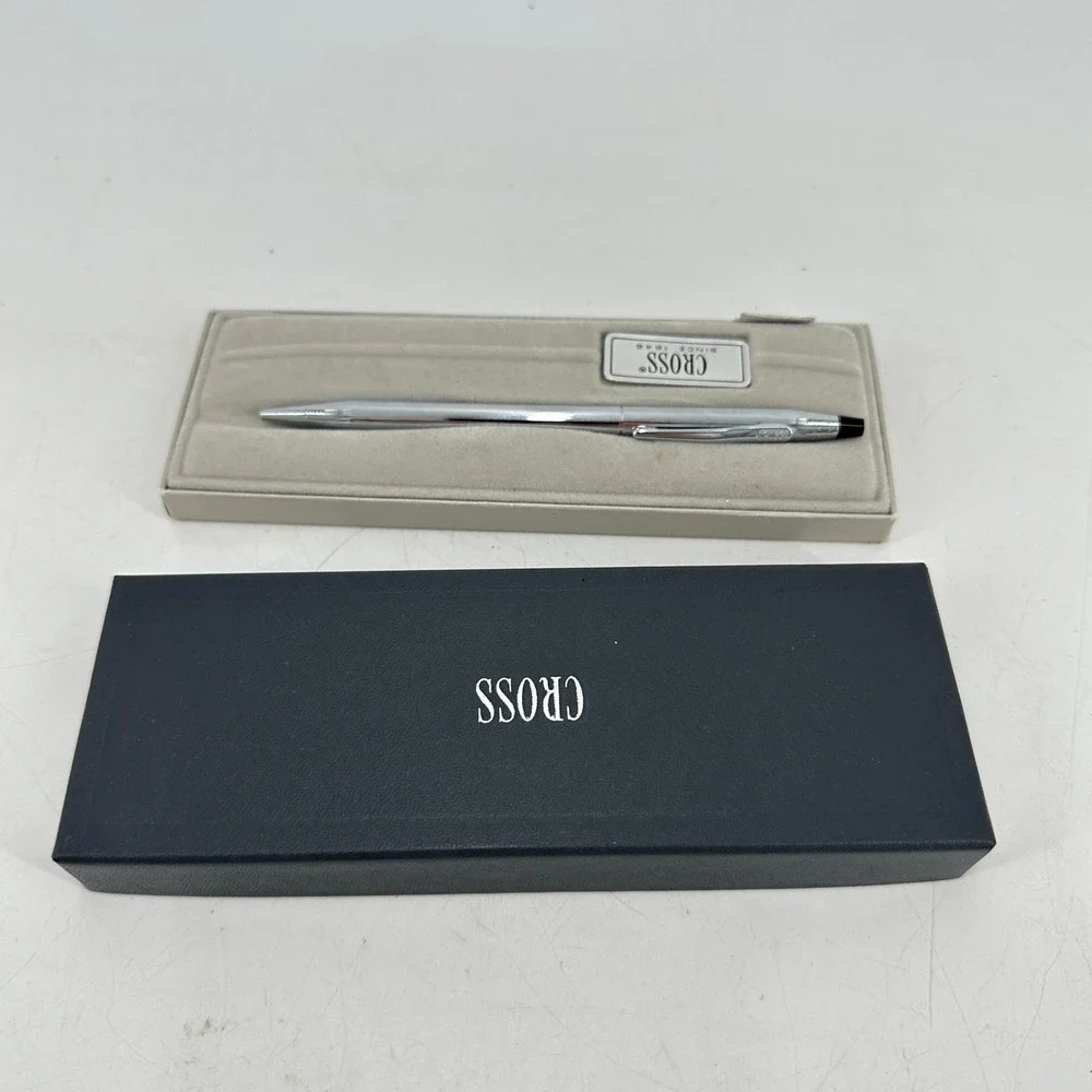 Cross Century Ballpoint Pen Lustrous Chrome Silver Tone with Original Box